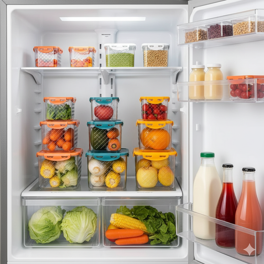 3pcs acrylic fridge containers