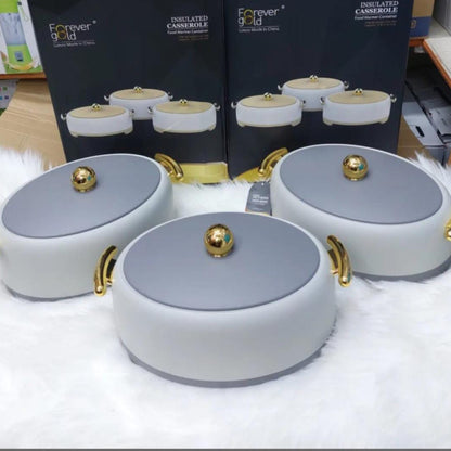 3pcs Oval Insulated Hotpots