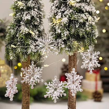 6 Piece Crystal Snowflake Christmas Decor Ornaments