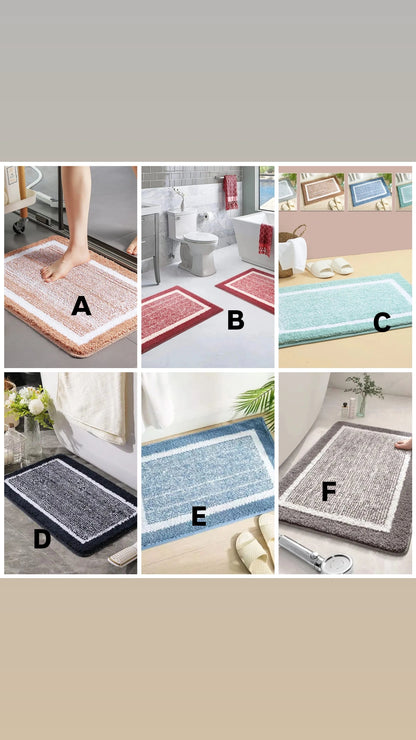 Flocking bathroom mats