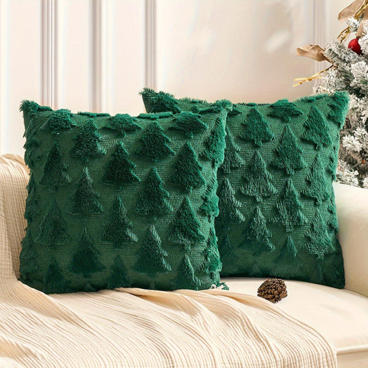 Christmas Snowflakes Pillow Covers Soft 45x45CM