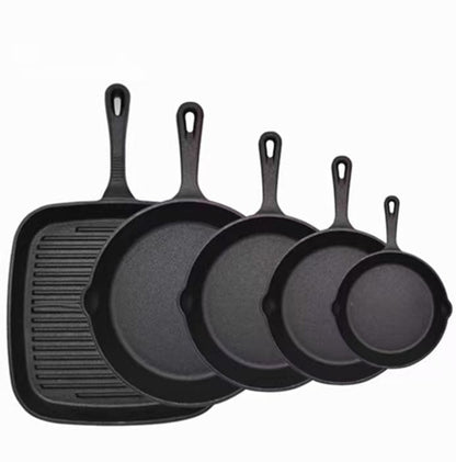 5pcs Cast Iron Skillet Set And steak pan