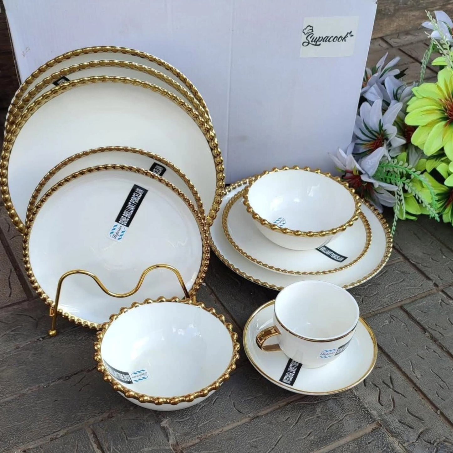 30pcs Dinner set with gold rim