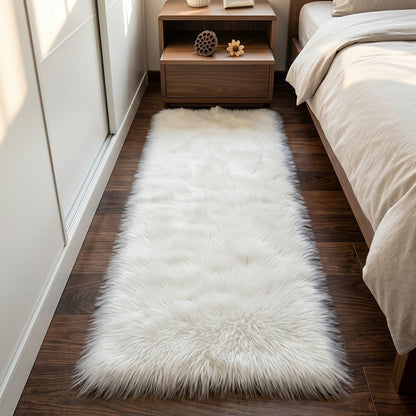 Faux Fur Bedside Runner Mat 50 x 180 cm