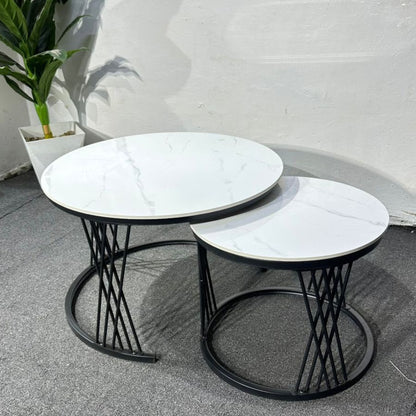 2 In 1Round Nesting Coffee Table Set