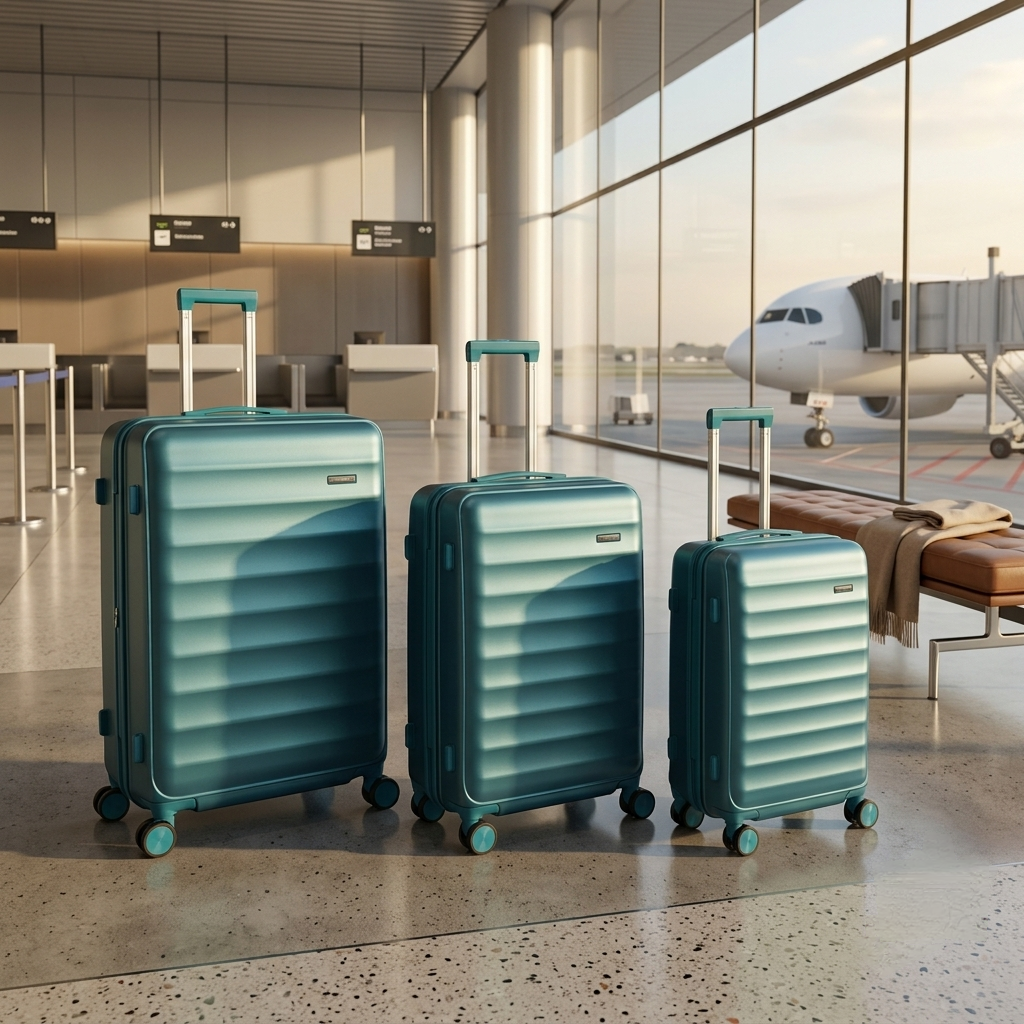 3Pcs  Blue Travel Anytime Suitcases Set 28, 24, 20 Inches