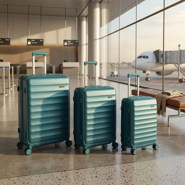 3Pcs  Blue Travel Anytime Suitcases Set 28, 24, 20 Inches