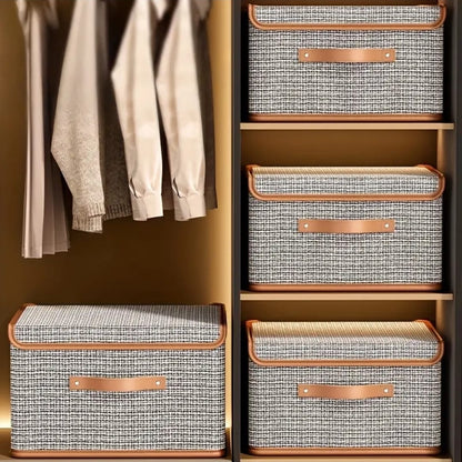Foldable Fabric Closet Organizer with Flip Lid