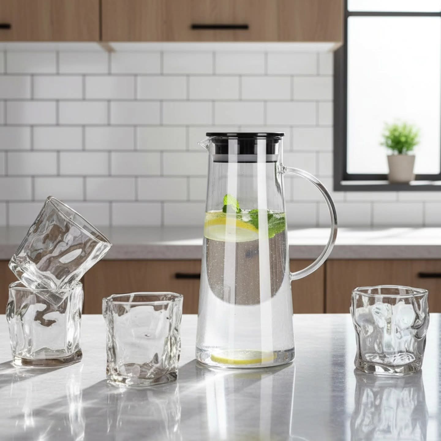 1500ml Glass Water Pitcher With Lid