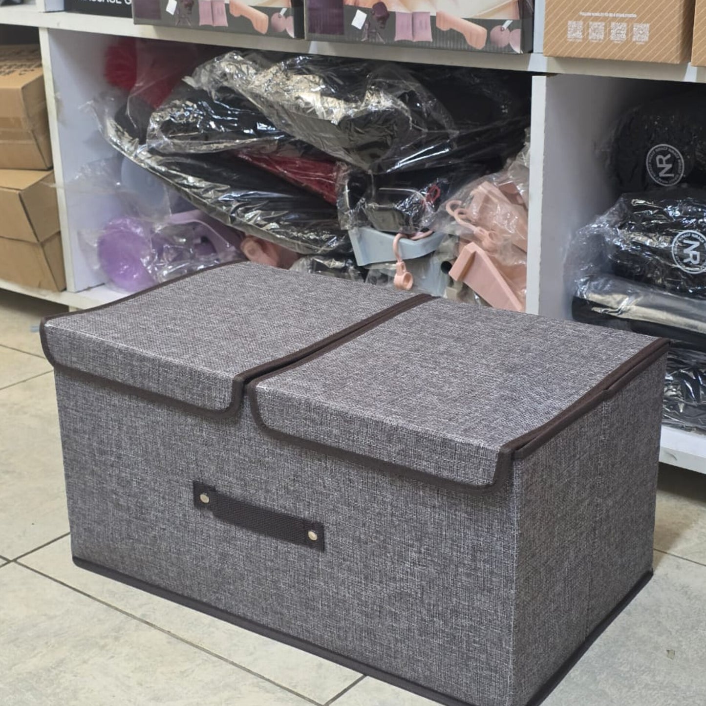 Foldable double closet organizer
