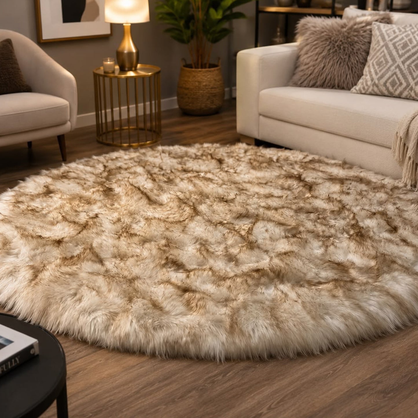 100Cm Fluffy Shaggy Bedside Carpet