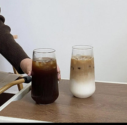 Borosilicate ribbed glasses 6pc