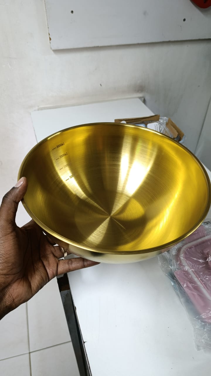 3 Litre Gold Stainless Steel Serving Bowl