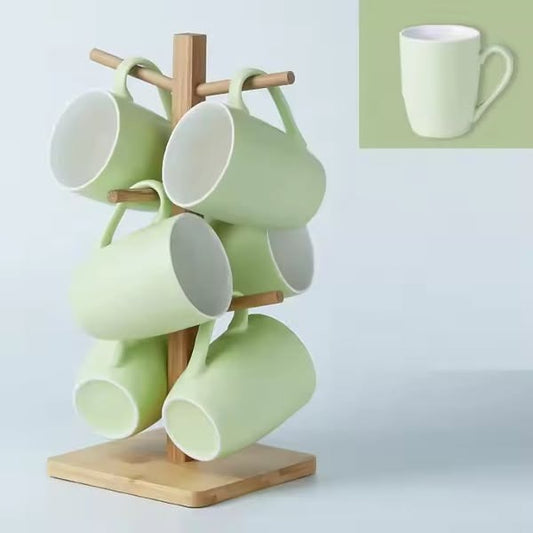 6pc Matte ceramic coffee, tea mugs