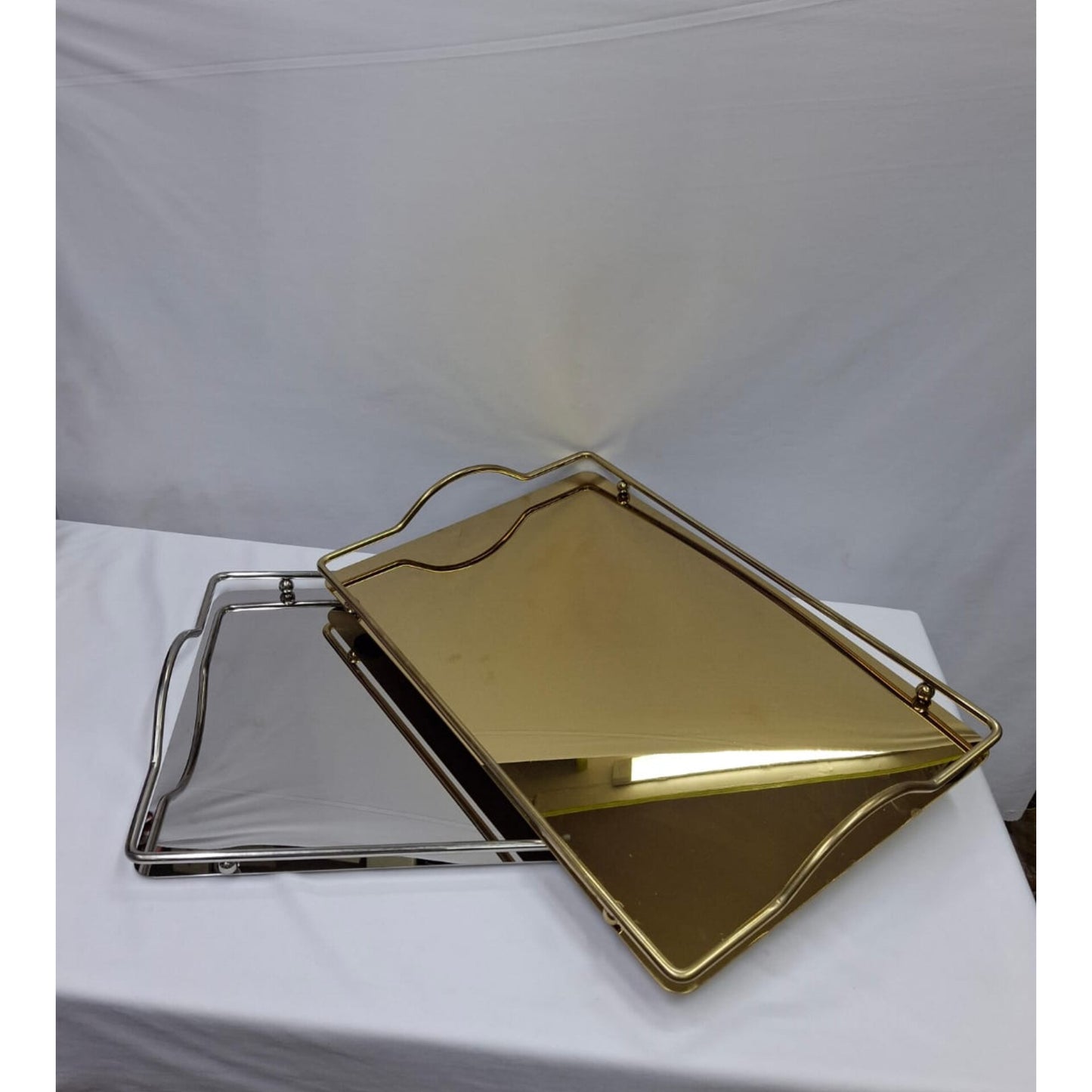 Metallic vanity tray