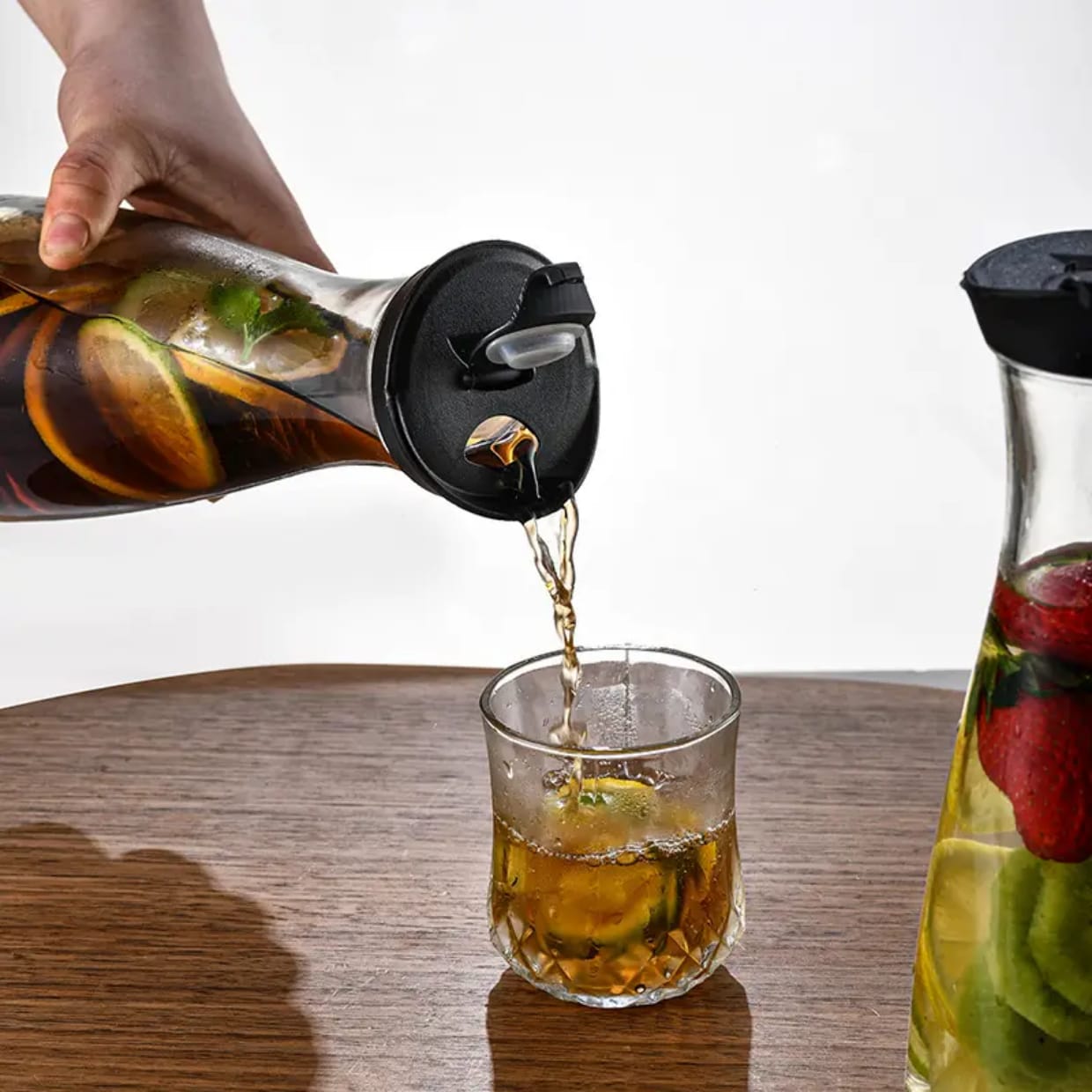 Glass water pitcher