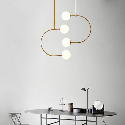 Modern hanging light with 4 bulbs