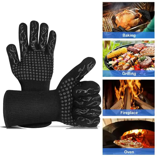 Pair of fireproof bbq gloves