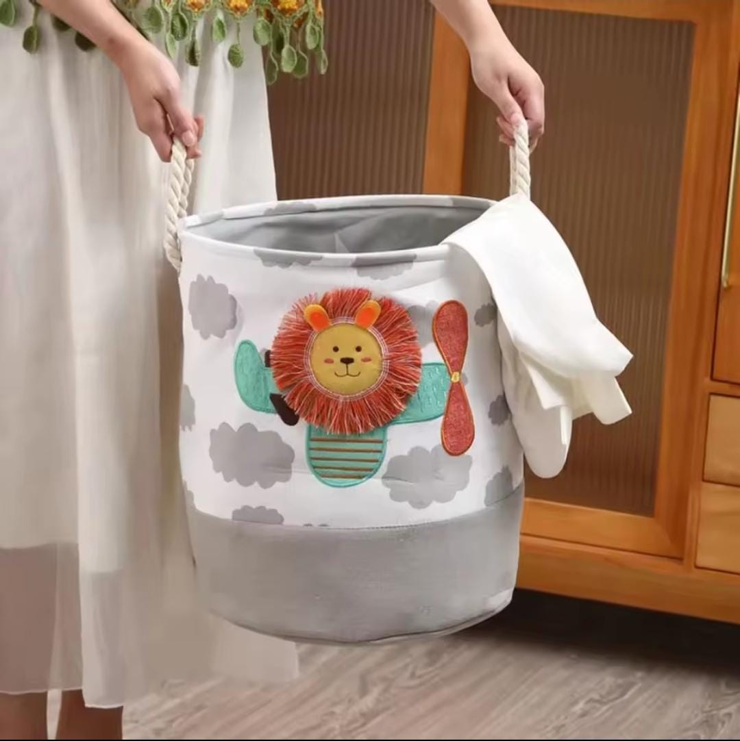 Kids Animal Print Laundry Toy Basket