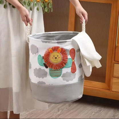 Kids Animal Print Laundry Toy Basket