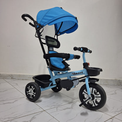 Tricycle with push handle and canopy