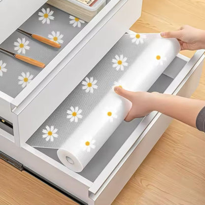 Floral drawer cabinet liner