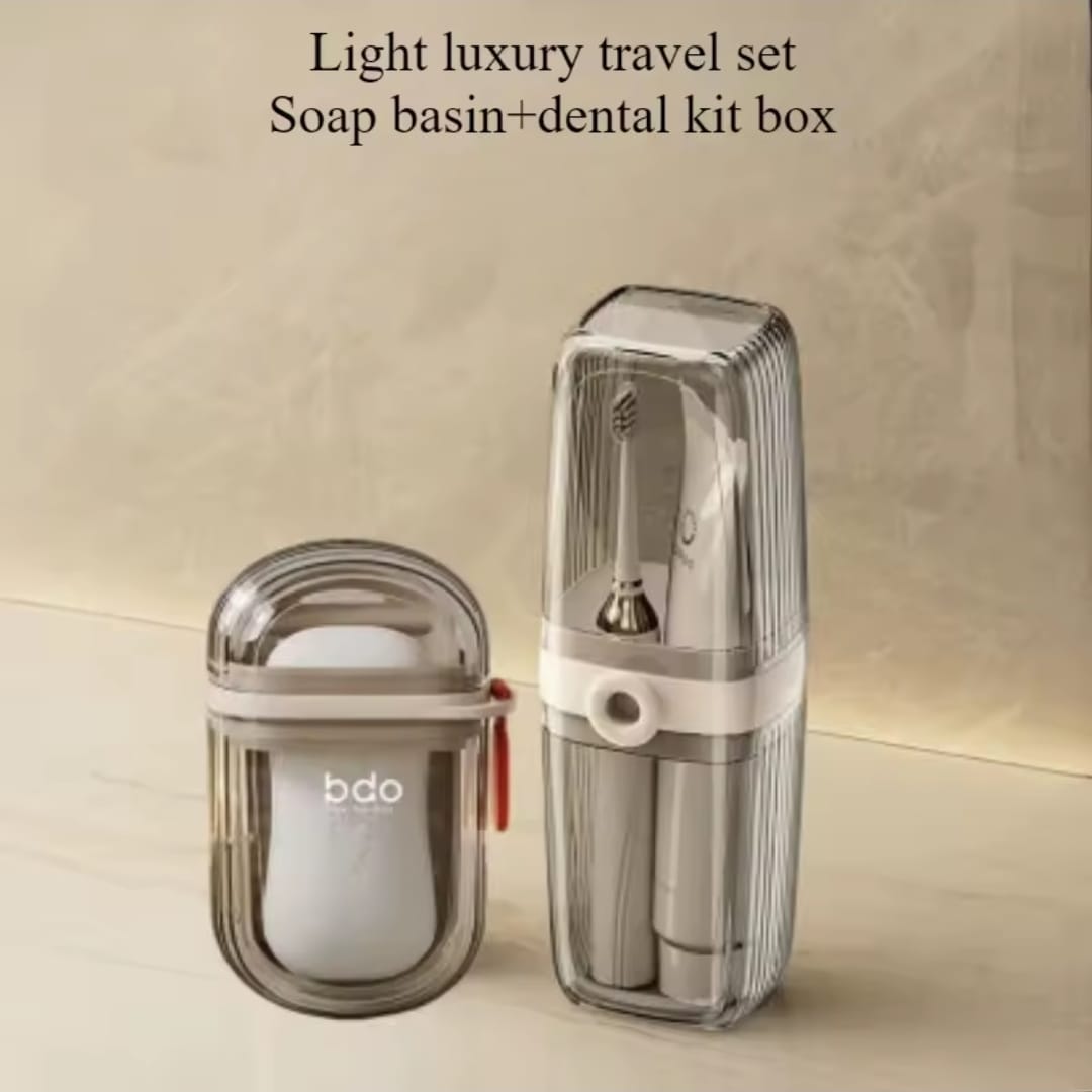 2in 1  Travel toothbrush  soap holder case set