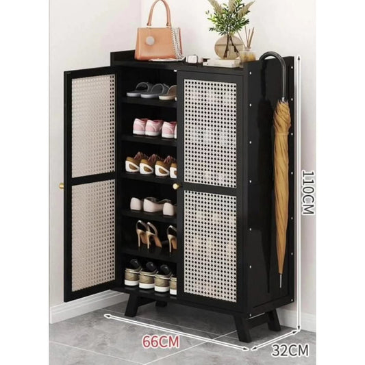 Woodenshoe rack storage cabinet