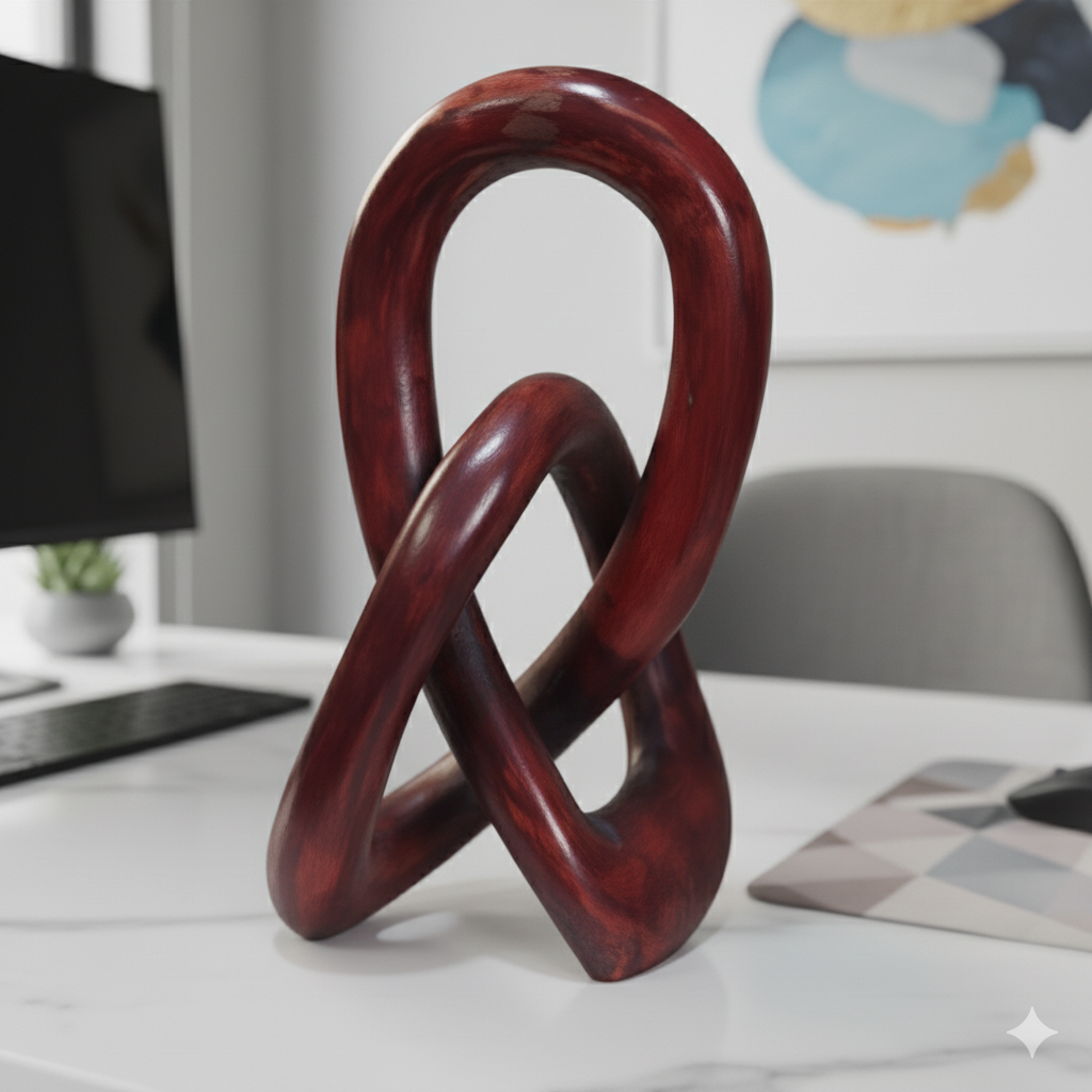 Hand-Carved Abstract Unity Sculpture