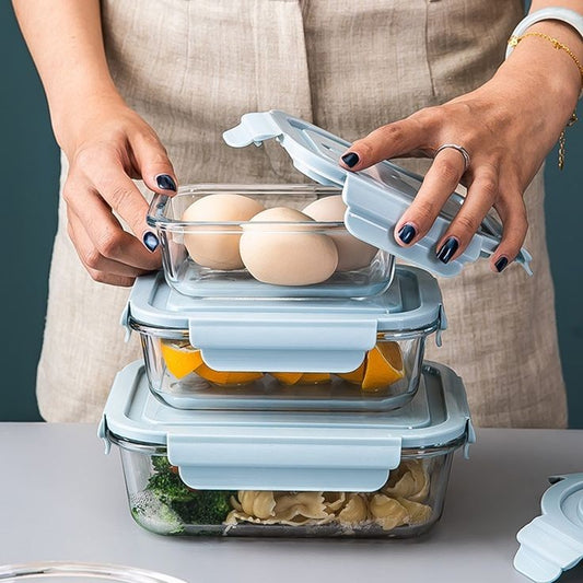 3pc Borosilicate storage baking bowl