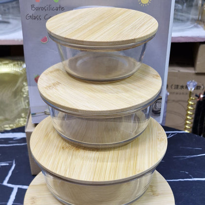 4 In 1 Round Borosilicate Glass Container Set
