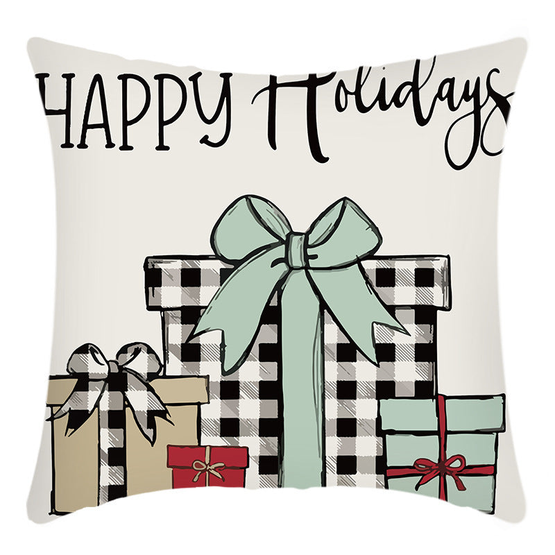 Christmas themed Linen Throw pillow cases