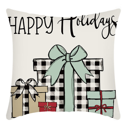 Christmas themed Linen Throw pillow cases