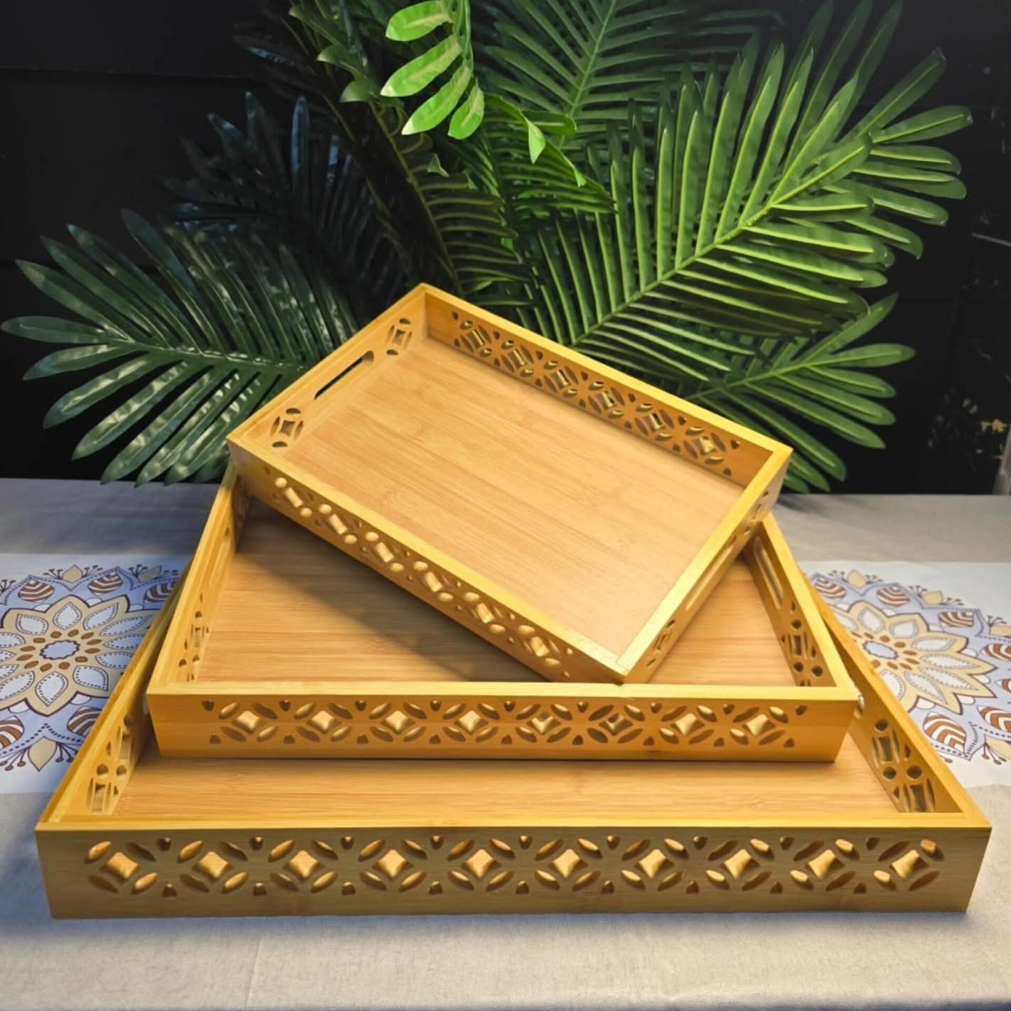3 In 1 Multifuntional Bamboo Trays