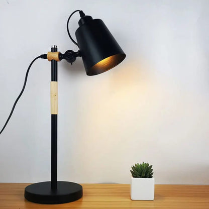 Wood And  Metal  Desk  Lamp