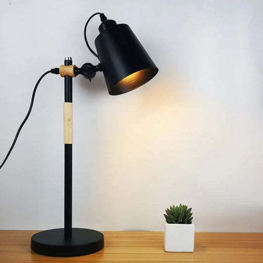 Wood And  Metal  Desk  Lamp