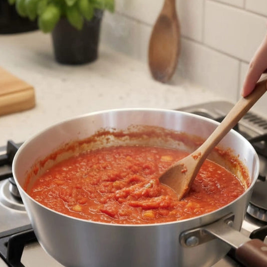 22cm Silver Aluminium Pan with Handle