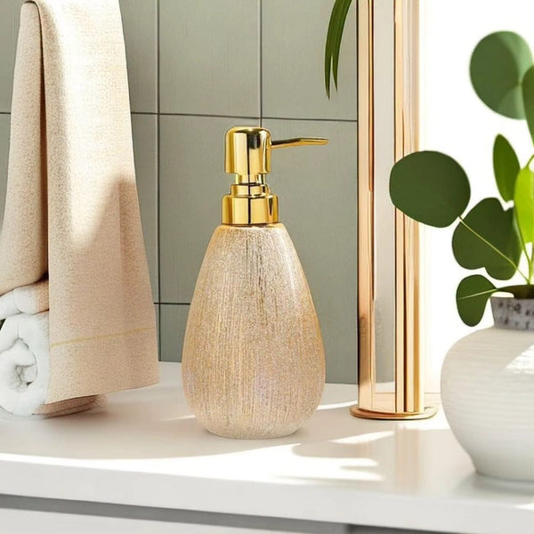 Golden Ceramic Press Soap Dispenser Bottle