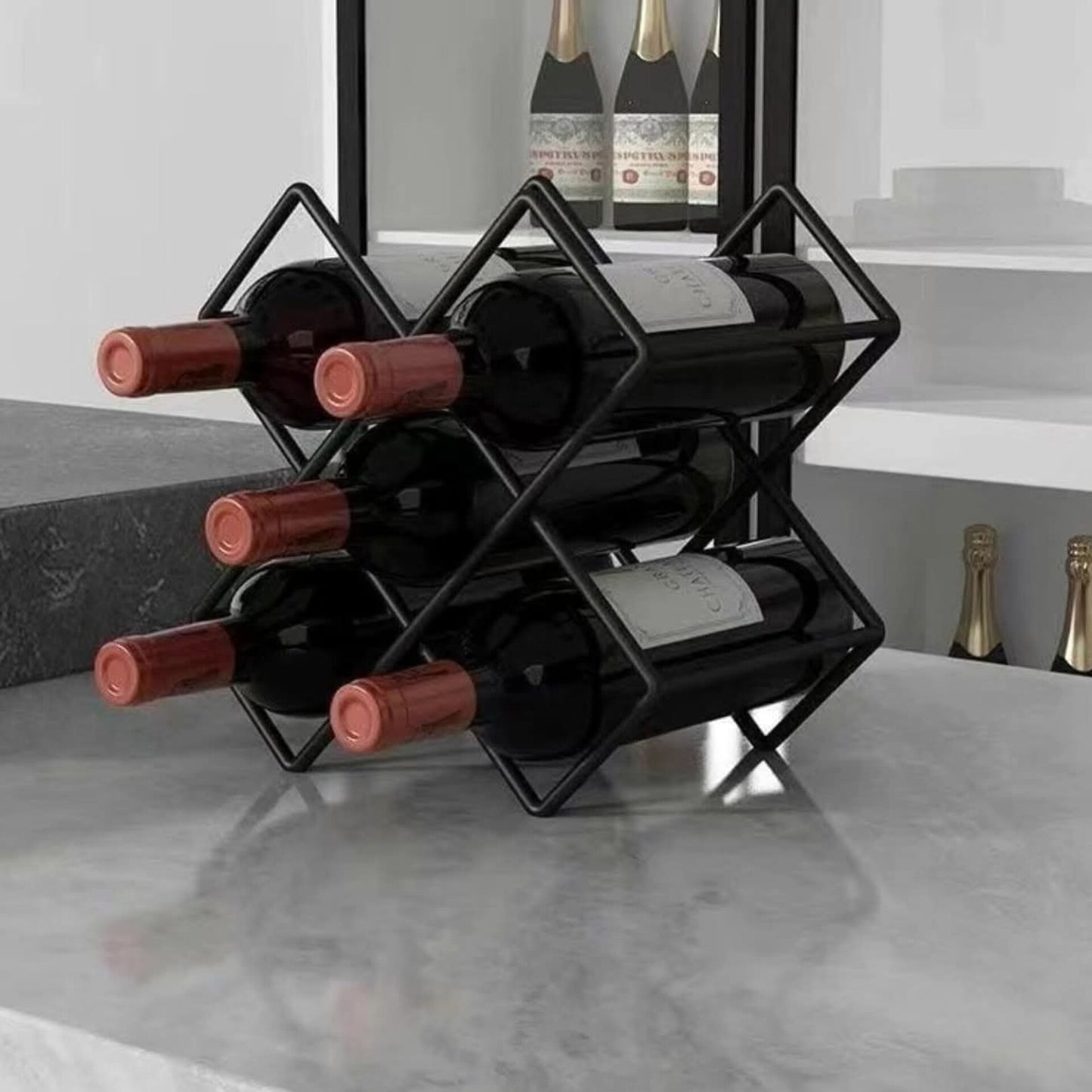 5 slot metal wine holder
