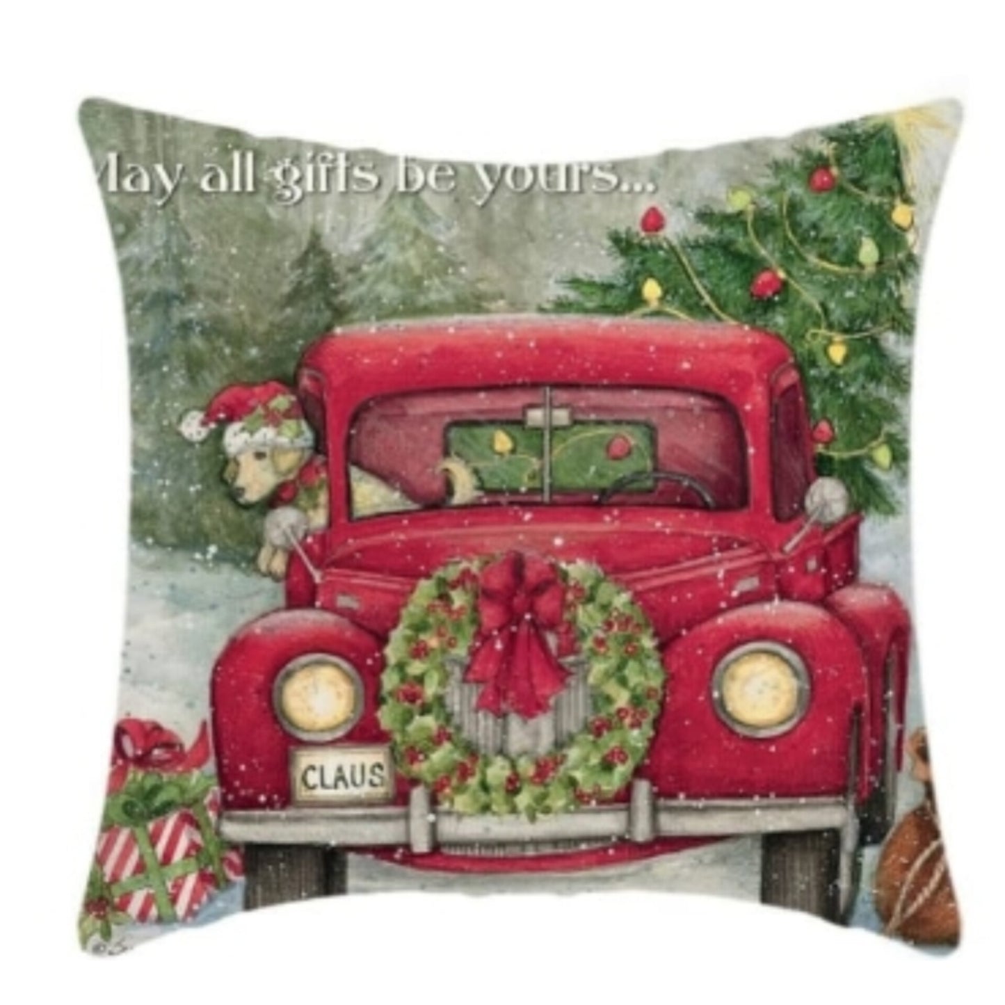 2pcs Christmas  Linen Throw pillow cases