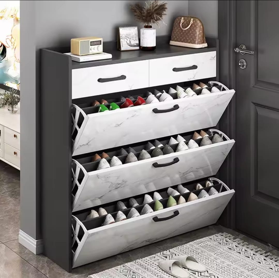 Bucket flip shoe rack