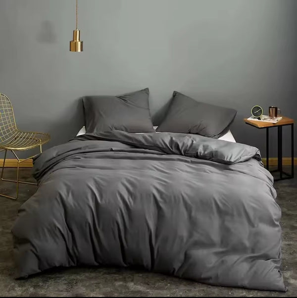 6*7 4 Piece Plain Microfiber Duvet Cover Set  Gha