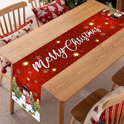33*183Cm Christmas Table Runner with 5 Table Mats Set