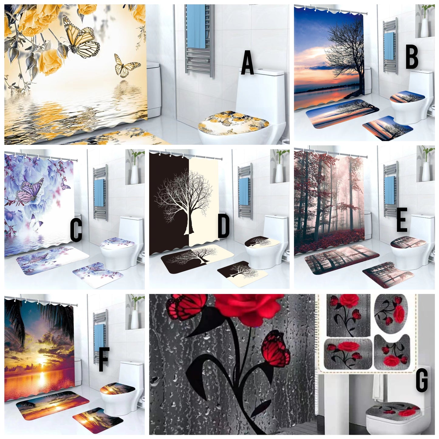 4 in 1 Bathroom woolen mats
