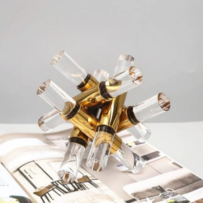 Acrylic metal abstract cube figutines