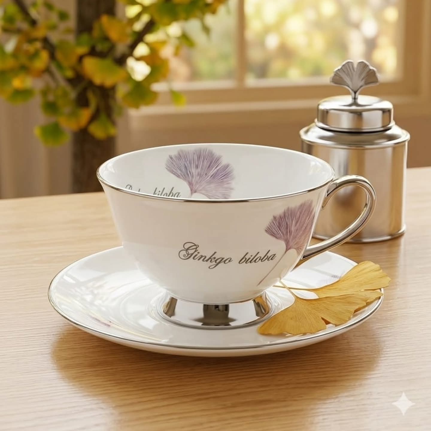 6 Piece Ceramic Cup and Saucer Set