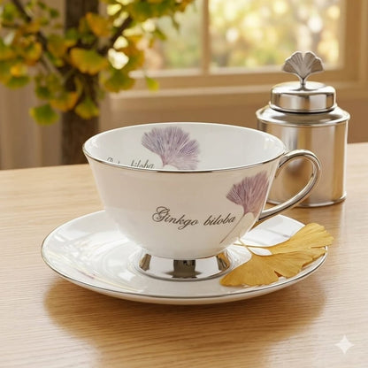 6 Piece Ceramic Cup and Saucer Set