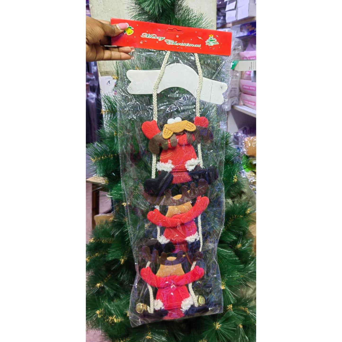 Christmas decor dolls and string