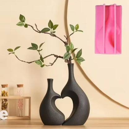 2 In 1 Heart Shaped Deco Flower Vase Set