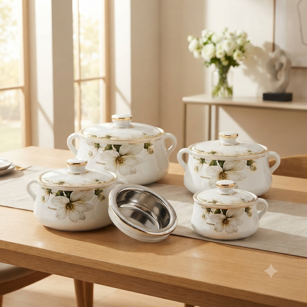 4 Pcs Floral Hot Pots